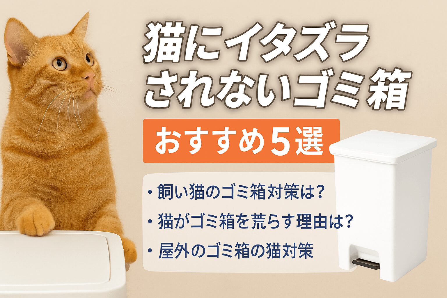 猫にイタズラされないゴミ箱