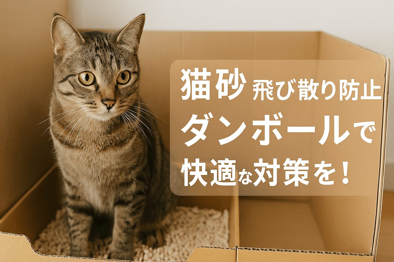 猫砂 飛び散り 防止 ダンボール