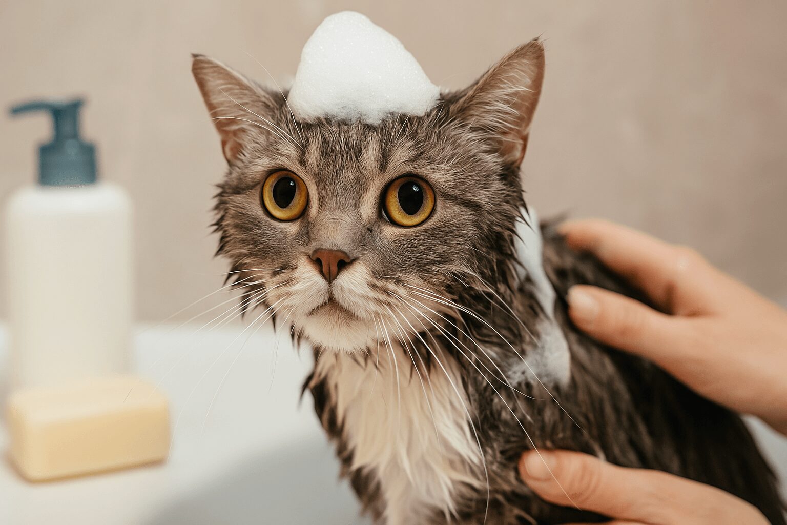 猫　シャンプー　牛乳石鹸