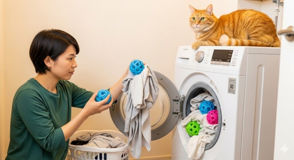 猫の毛に洗濯ボールは効果ある？